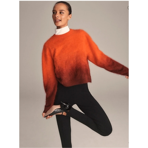 J.Crew Dip-Dyed Brushed Cashmere Crewneck Sweater - Picture 3 of 12